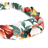 Bandeau pour cheveux d'un blanc éclatant et d'un motif floral enchanteur