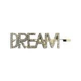 Barrette à cheveux pailletée avec inscription DREAM en or