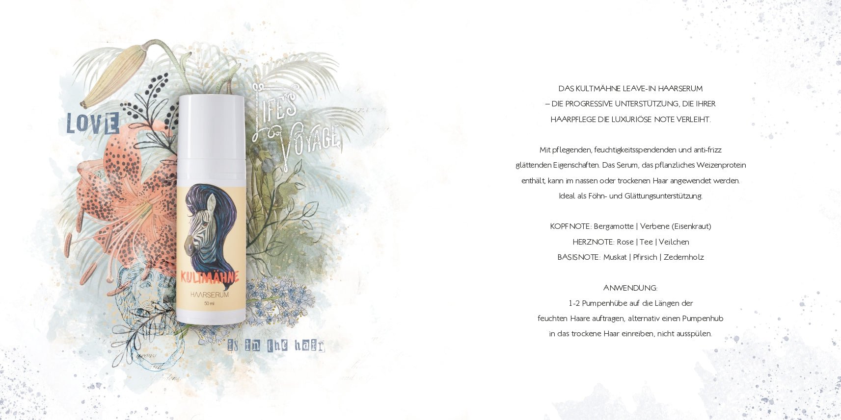 KULTMÄHNE Leave-in Serum mit Duftnoten von Bergamotte, Rose und Zedernholz – sinnliche Pflege für jede Haarstruktur