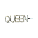 Haarklammer Glitzer mit Schriftzug QUEEN silberfarben
