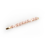 Pince à cheveux 6 coins perles rose