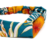 serre-tête turquoise à motif floral 