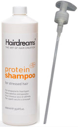 Hairdreams Protein Shampoo in der 1000 ml Flasche – kräftigendes Pflegeshampoo für strapaziertes und geschädigtes Haar.