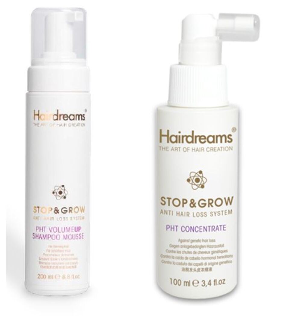 Hairdreams Stop & Grow Set mit Concentrate (100 ml) & Volumeup Shampoo Mousse (200 ml) – gegen Haarausfall & für volleres Haar

