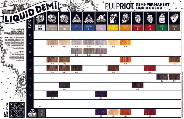 Pulp Riot Demi-Permanent Liquid Colour – professionelle demi-permanente Haartönung für brillante, langanhaltende Farbergebnisse mit pflegender Formel – erhältlich im Matuschka Shop
