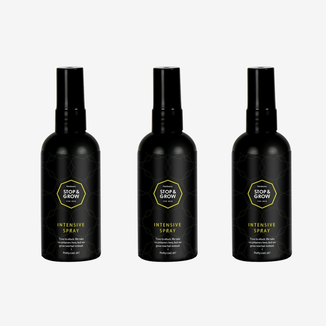 3x Hairdreams Stop & Grow Set MEN Intensive Spray für Haarwuchs