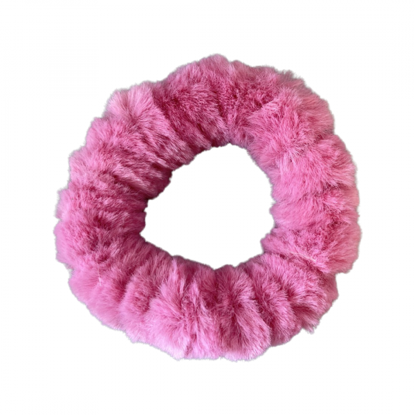 Haargummi Kunstfell Pink flauschig