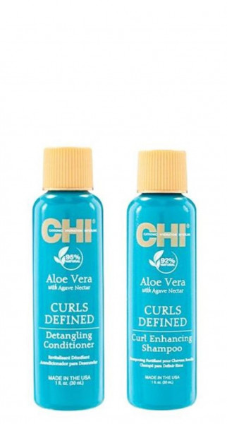 CHI Aloe Vera Curls Reiseset Conditioner 30 ml + Shampoo 30 ml