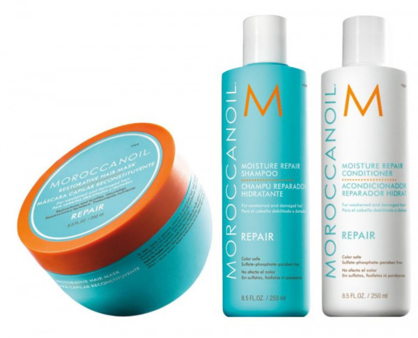 Moroccanoil Moisture Repair TRIO-SET Shampoo + Conditioner + Maske