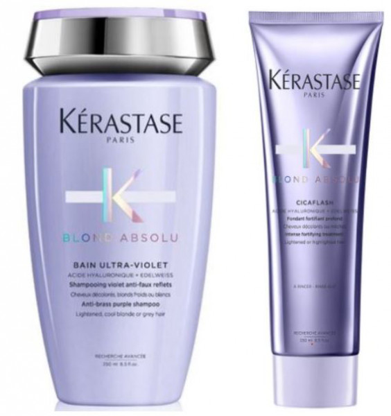 Kérastase Blond Absolu Duo SET (Bain Ultra-Violet 250 ml, Fondant Cicaflash 250 ml)